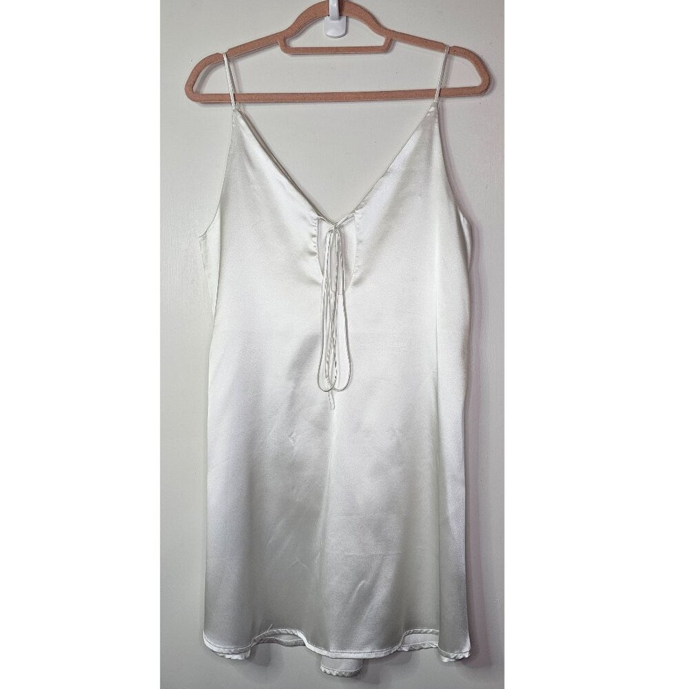 NWOT CUUP White Satin Chemise Slip Dress Nightie Nightgown S M L